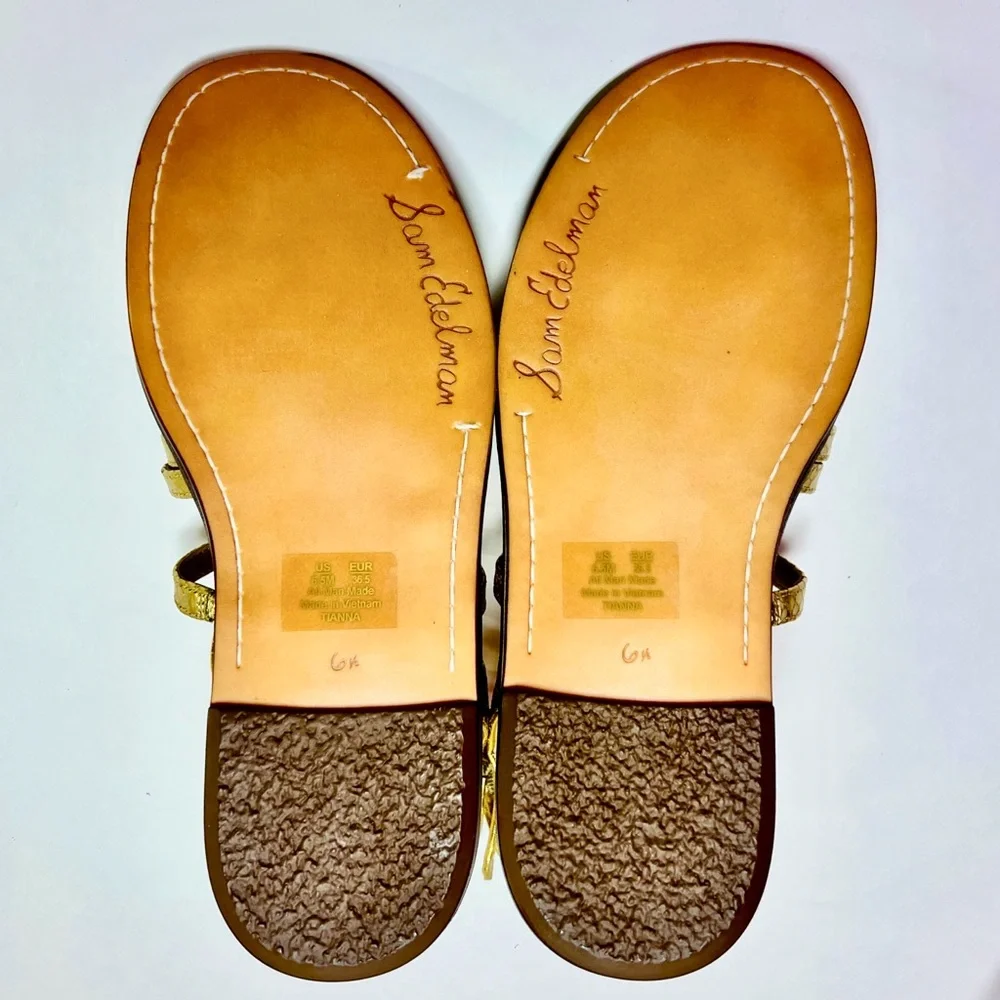 NWOB Sam Edelman Tianna Gold Jeweled Gladiator Sandal 6.5 - Picture 5 of 6